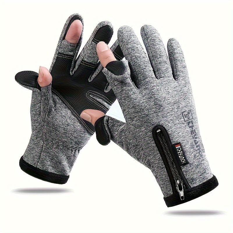 1pair Unisex Thermal Non Slip Touch Screen Winter Gloves For