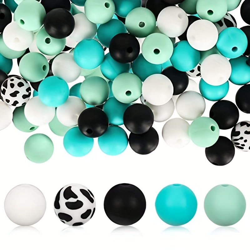 Silicone Focal Beads Bulk Circle Print Beads For Jewelry - Temu
