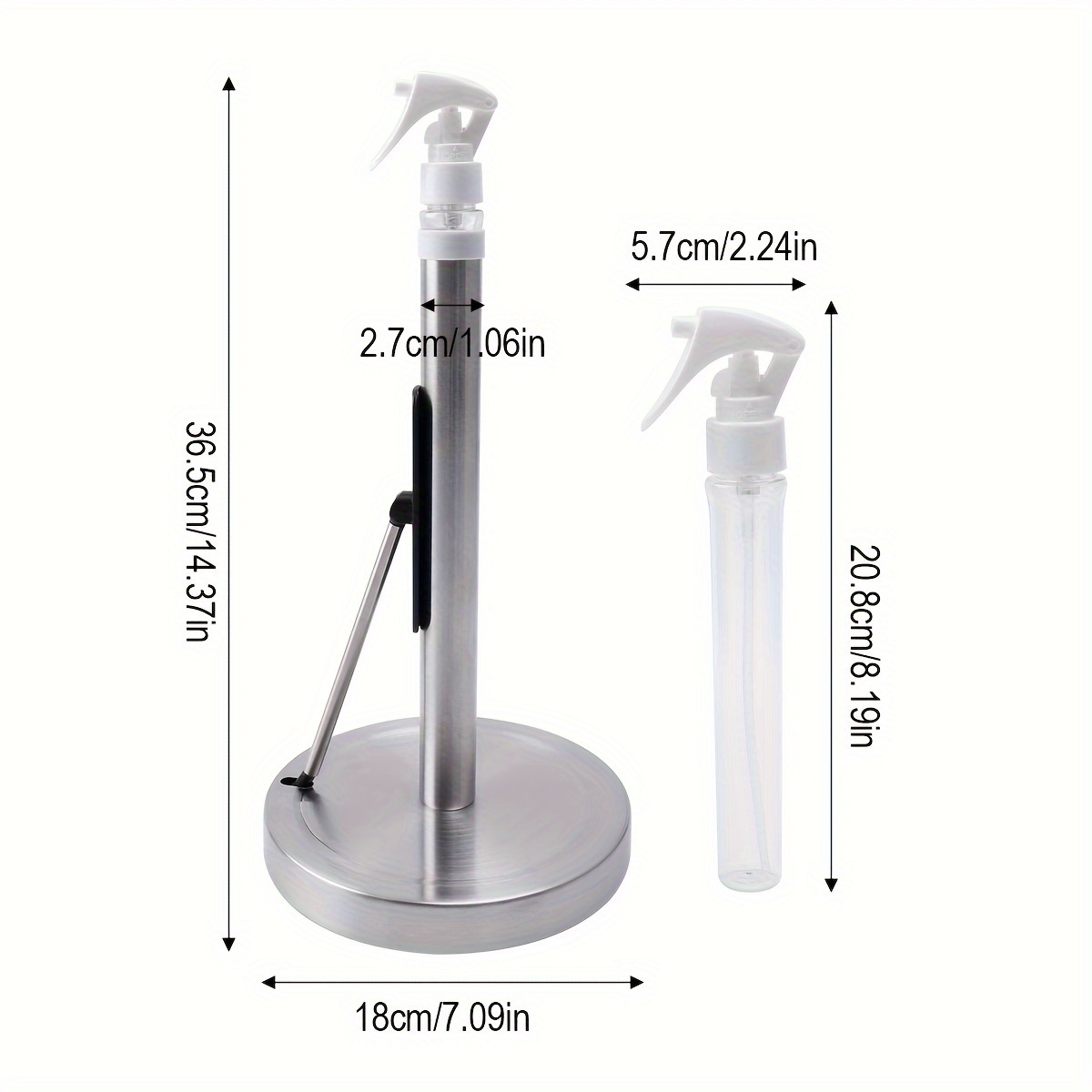 Kitchen Paper Towel Holder with Spray Bottle Stainless Steel