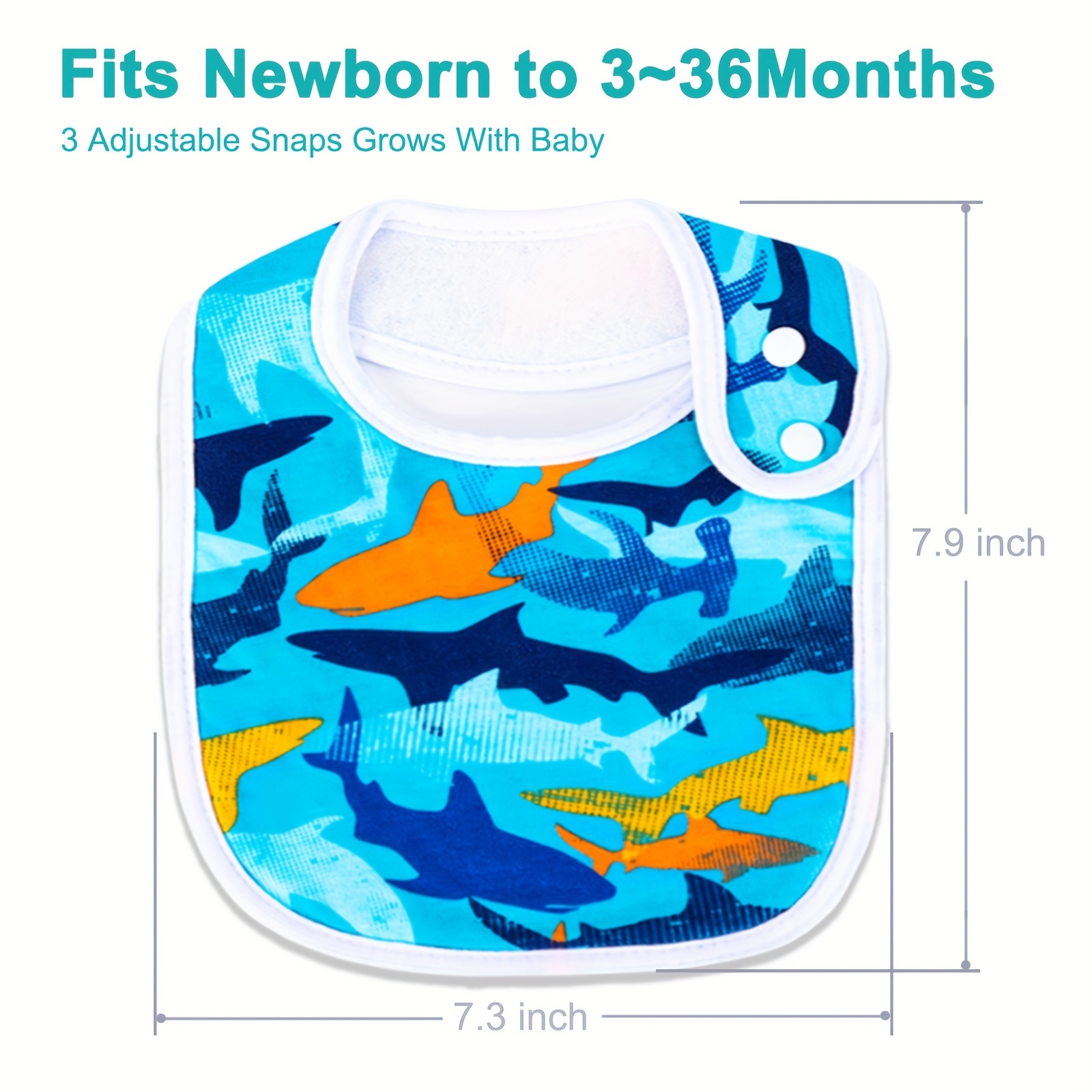Kit 4 baberos para bebé impermeables de algodón orgánico. Mod. 024