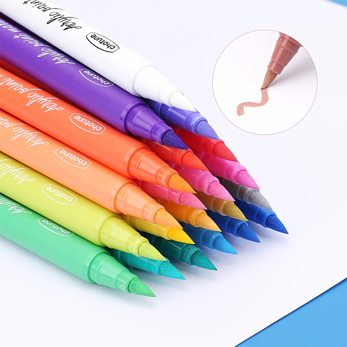 12 Colors Chotune Acrylic Marker Pen Set Acrylic Paint - Temu