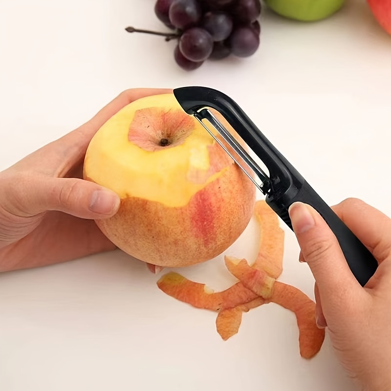 Cuchillo pelador de acero inoxidable, cuchillo pelador de frutas, pelador  de patatas, cepillo multifuncional para el hogar de melón y frutas (color