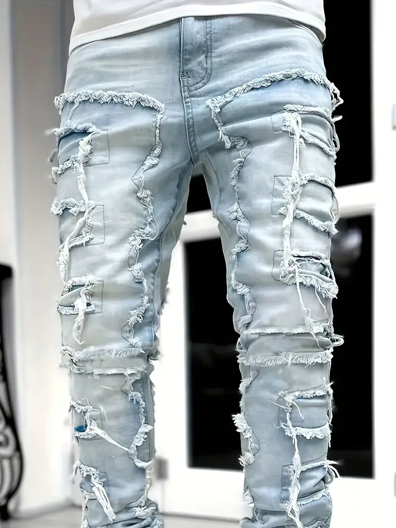 High Street Hip-hop Creative New Jeans - Temu Italy