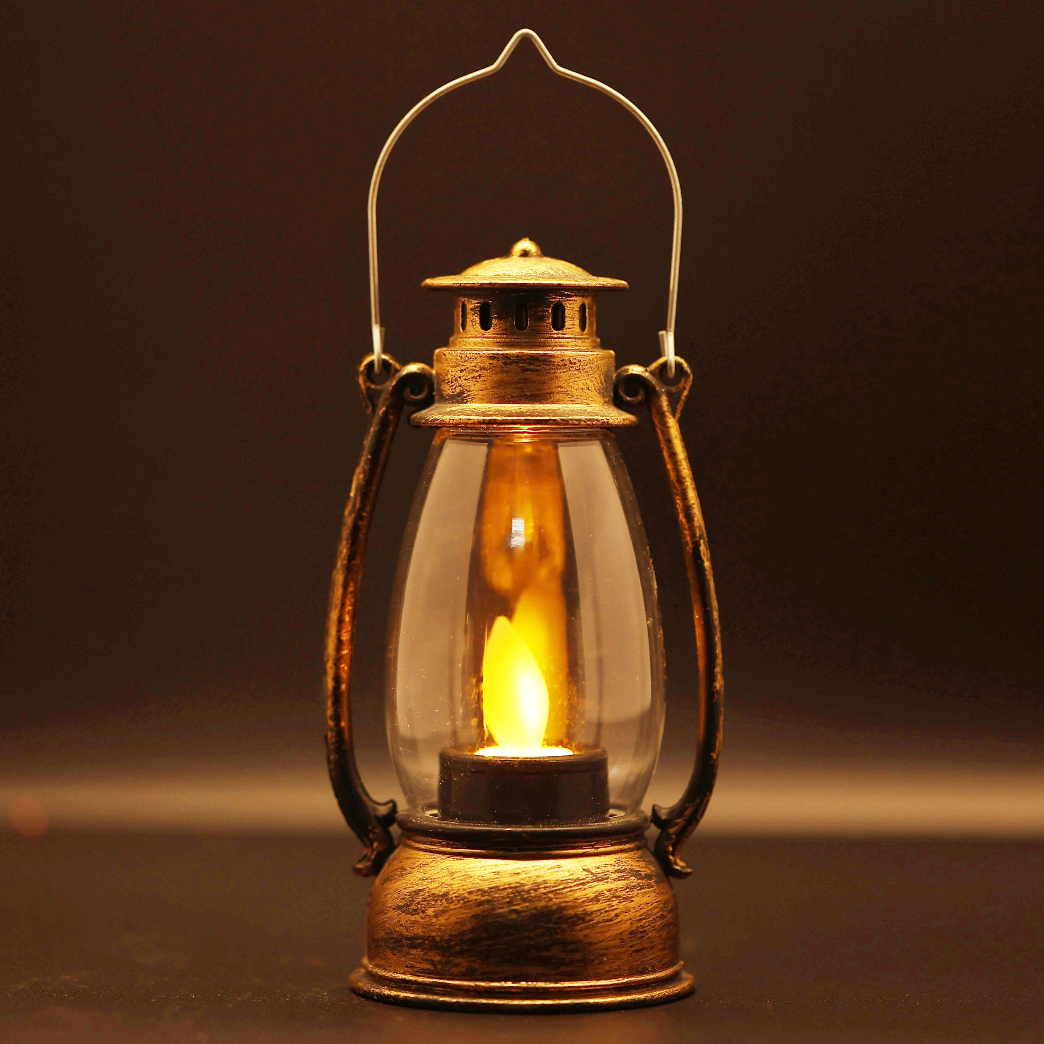 Retro Led Kerosene Lamp Night Light Table Lamp Bedside Light - Temu