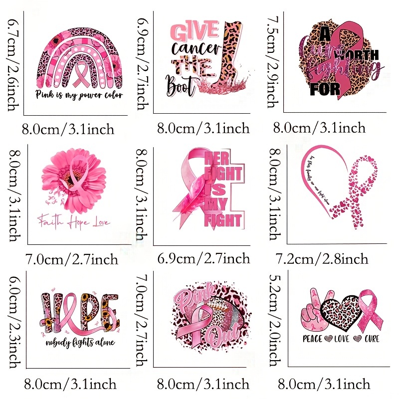 New Arrival Breast Cancer Designs Diy Iron Transfer Stickers - Temu