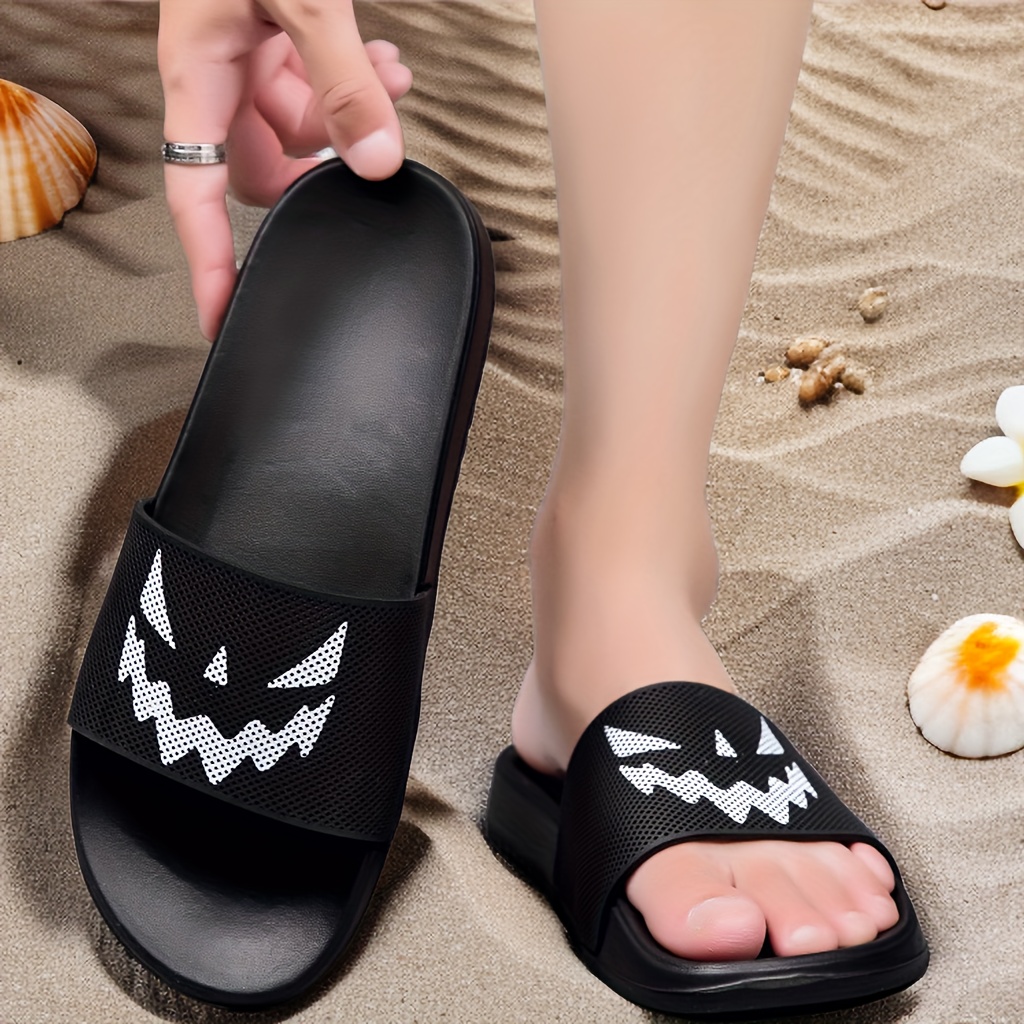 Cartoon Print Pillow Slides Cute Soft Sole Platform Soft Temu Canada