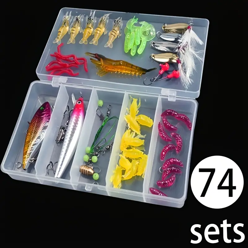 327PCS Fishing Lures Tackle Bait Kit Set for Freshwater Fishing Tackle Box  with Tackle Included Fishing Gear and Equipment, Crankbait, Soft Worm