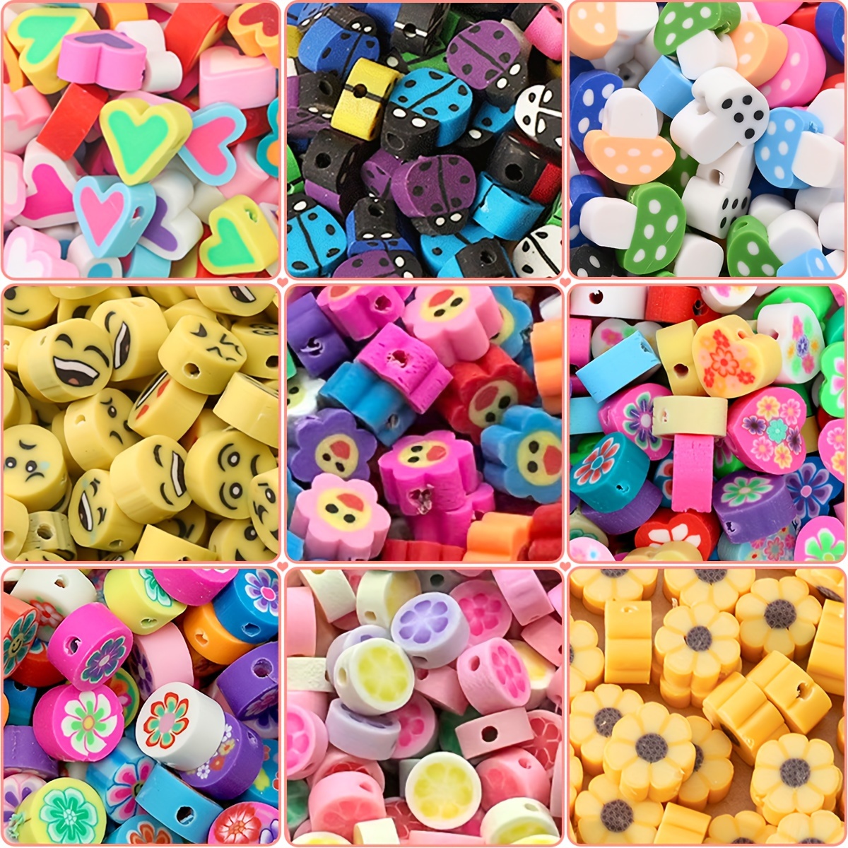 100pcs clay bead charms yang beads charms Clay Beads Jewelry Making  Supplies