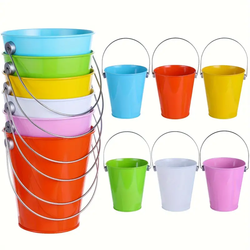 Small Party Favors Metal Bucket With Handle Small Galvanized - Temu