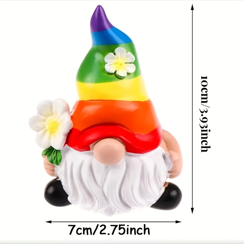 Garden Gnomes Rainbow Dwarf Resin Statue Gnome Doll Mini - Temu