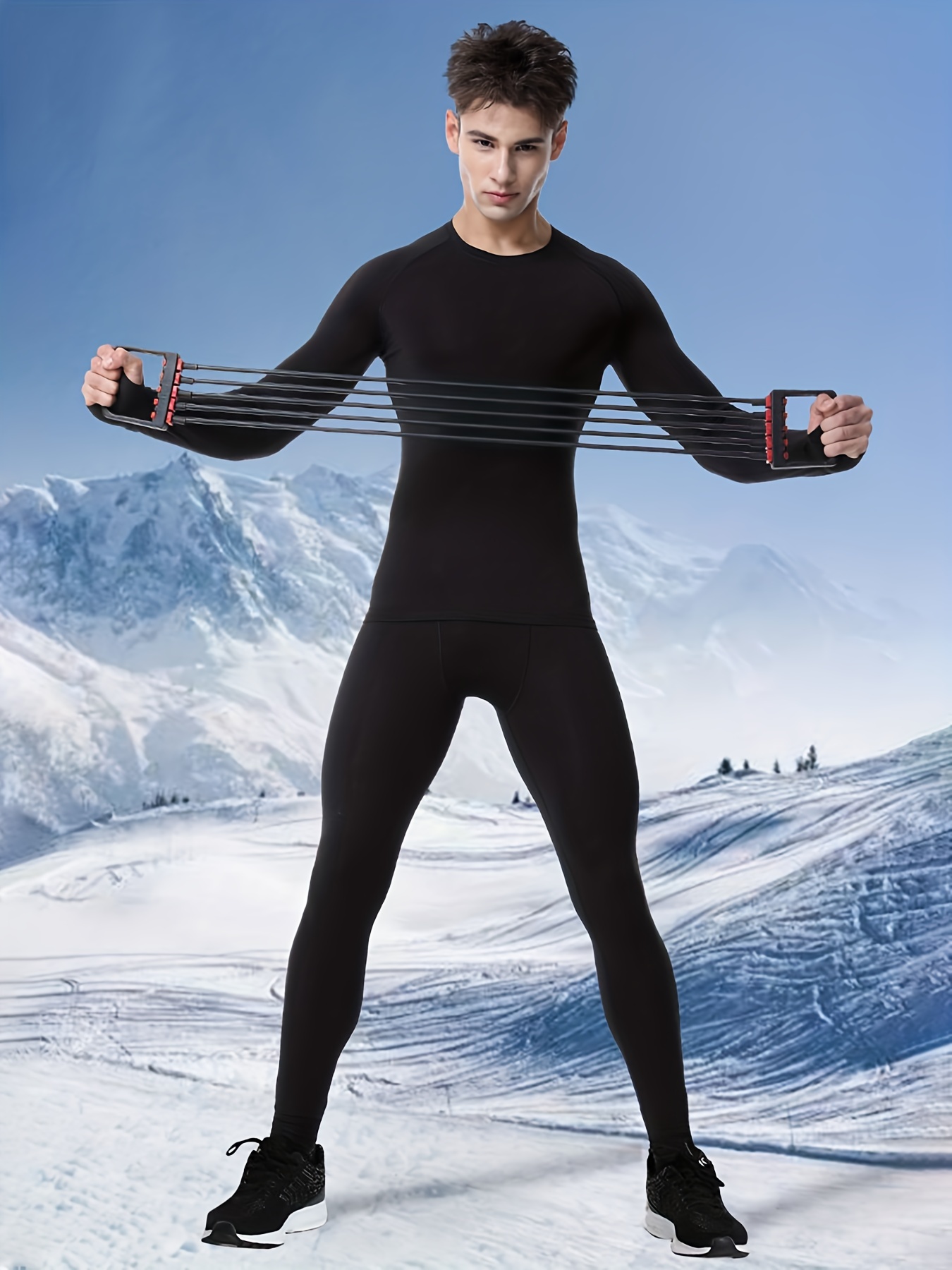 Men's Compression Thermal Sports Outfit Warm Fleece Comfy - Temu