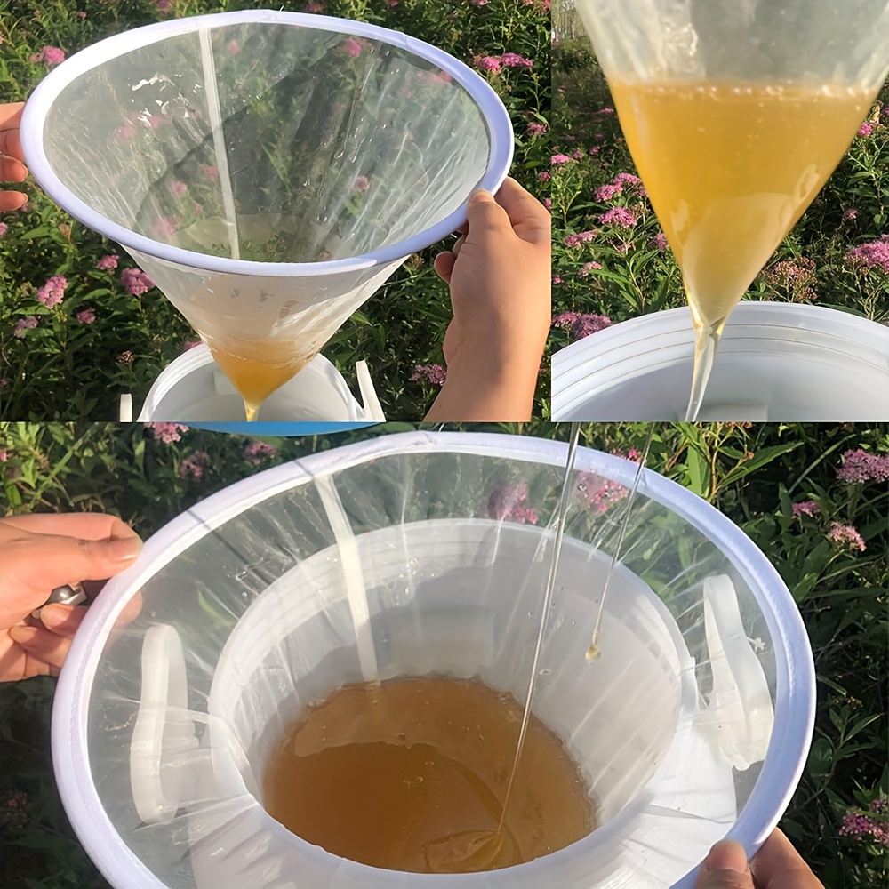 10 pièces outils de filet de filtre à miel sac de filtre à miel maille  filtre à miel cône net accessoires d'apiculture pour