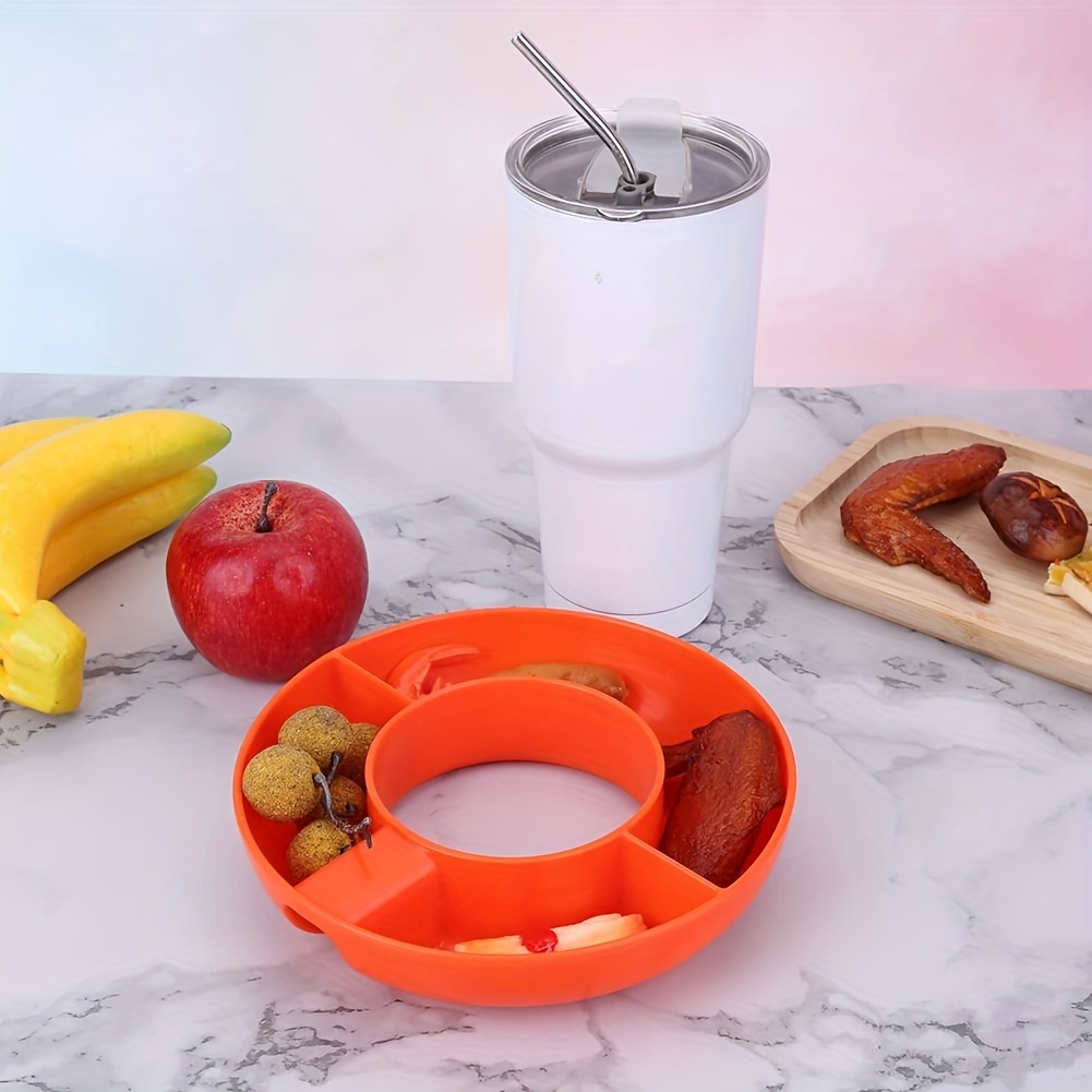 Silicone Snack Tray Simple Reusable Snack Platters 4-compartment Silicone  Snack Ring For 40 Oz Cup