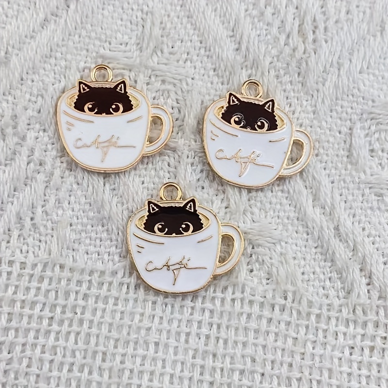 15PCS Cute Cat Connectors Enamel Charms For Jewelry Making Findings  Accessories DIY Handmade Necklaces Bracelets Anklet Supplies