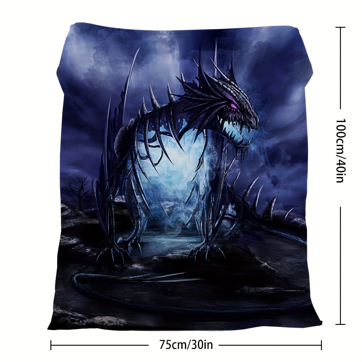 Goth Purple Giant Dragon Thin Blanket Lightweight Flannel - Temu