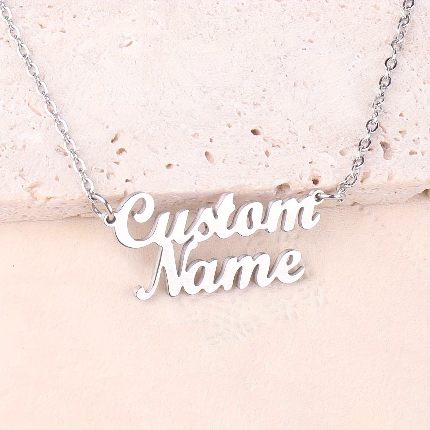 Personalized Two Name Necklace, Stainless Steel English Alphabet Name Necklace, Customized 5 Fonts Optional 1-10 Characters Number Can Be Customized,