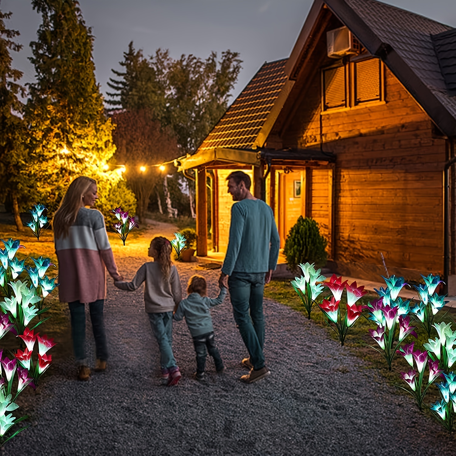 2 Piezas Luces Solares Jardín (37.4''x2.76'') 150 Luces Led - Temu Chile