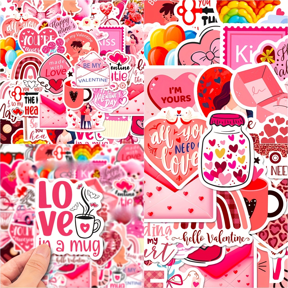 Valentines Glitter Stickers 500pcs Roll Glitter Tiny Red - Temu