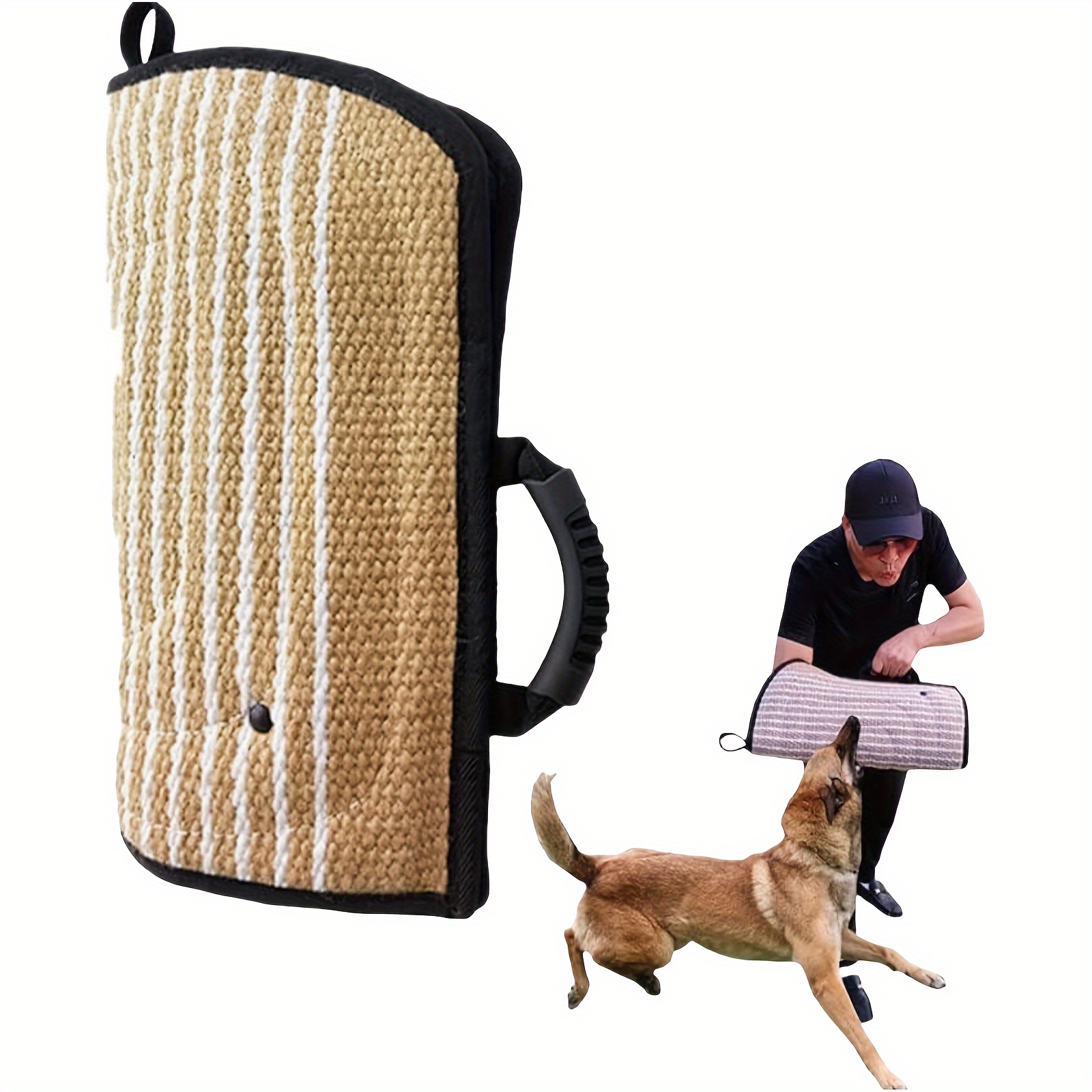 Dog Training Bite Pillow Jute Bite Toy Dog Tug Toy Durable Dog Bite Sleeve  Stick Training Equipment For Puppy To Large Dogs Interactive Play