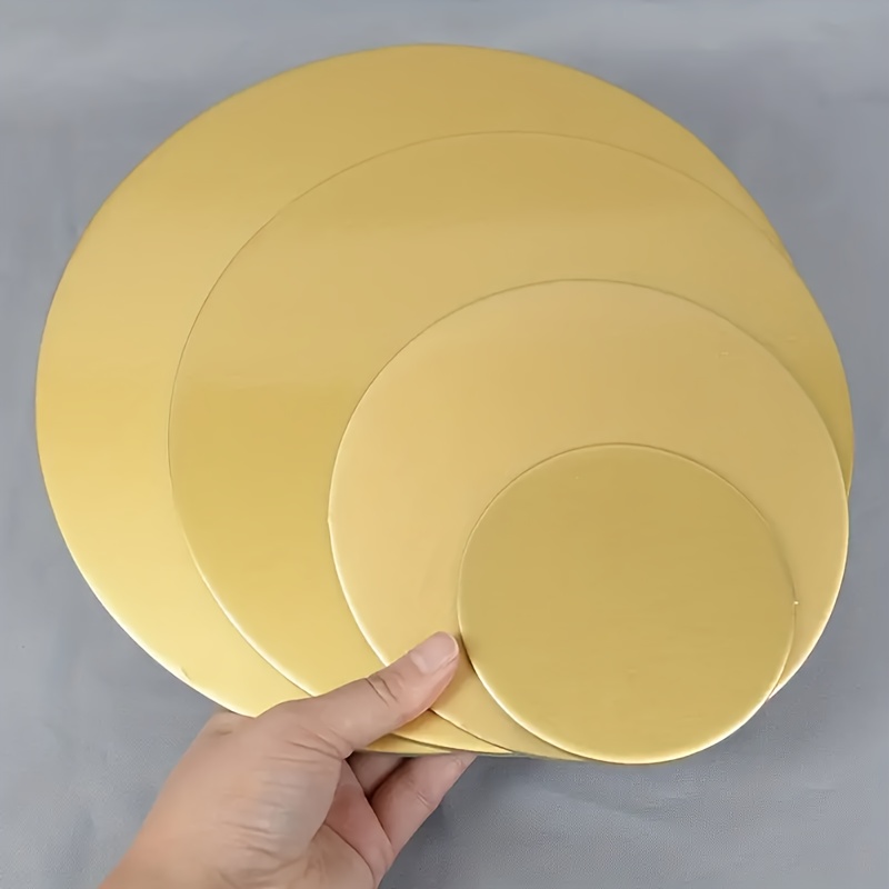 5Pcs Home Cake Tools Bakeware Accessories Cake Board Gold Cake Base  Disposable Dessert Tray Round Cardboard 25CM