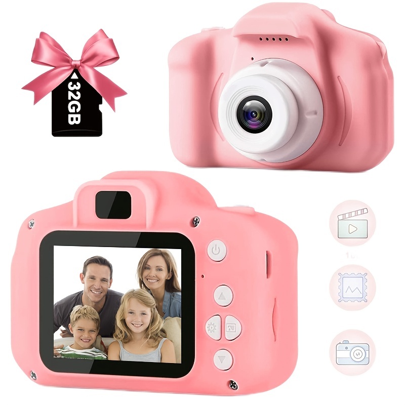 selfie double objectif] Caméra pour enfants pour filles, cadeau  d'anniversaire pour fille de 3 à 6 ans, mini caméra pour enfant, appareil  photo numérique pour enfants avec fonction vidéo, tout-petit ca