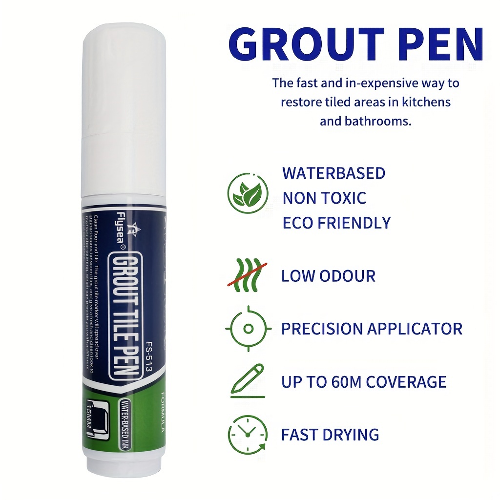 Grout Pen White Tile Paint Marker: Waterproof Tile Grout Colorant and  Sealer Pen