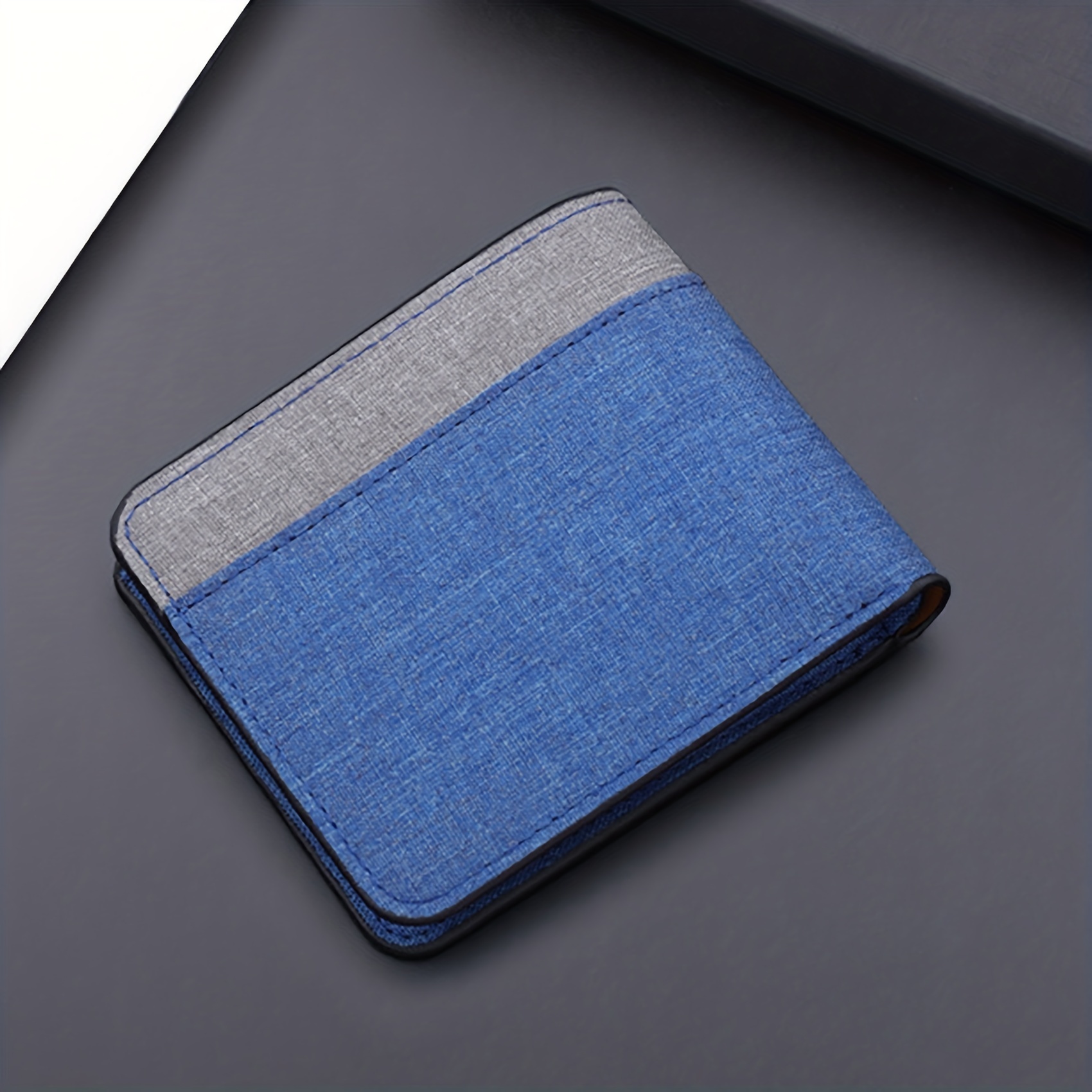 Men's Canvas Short Wallet Splicing Contrast Wallet