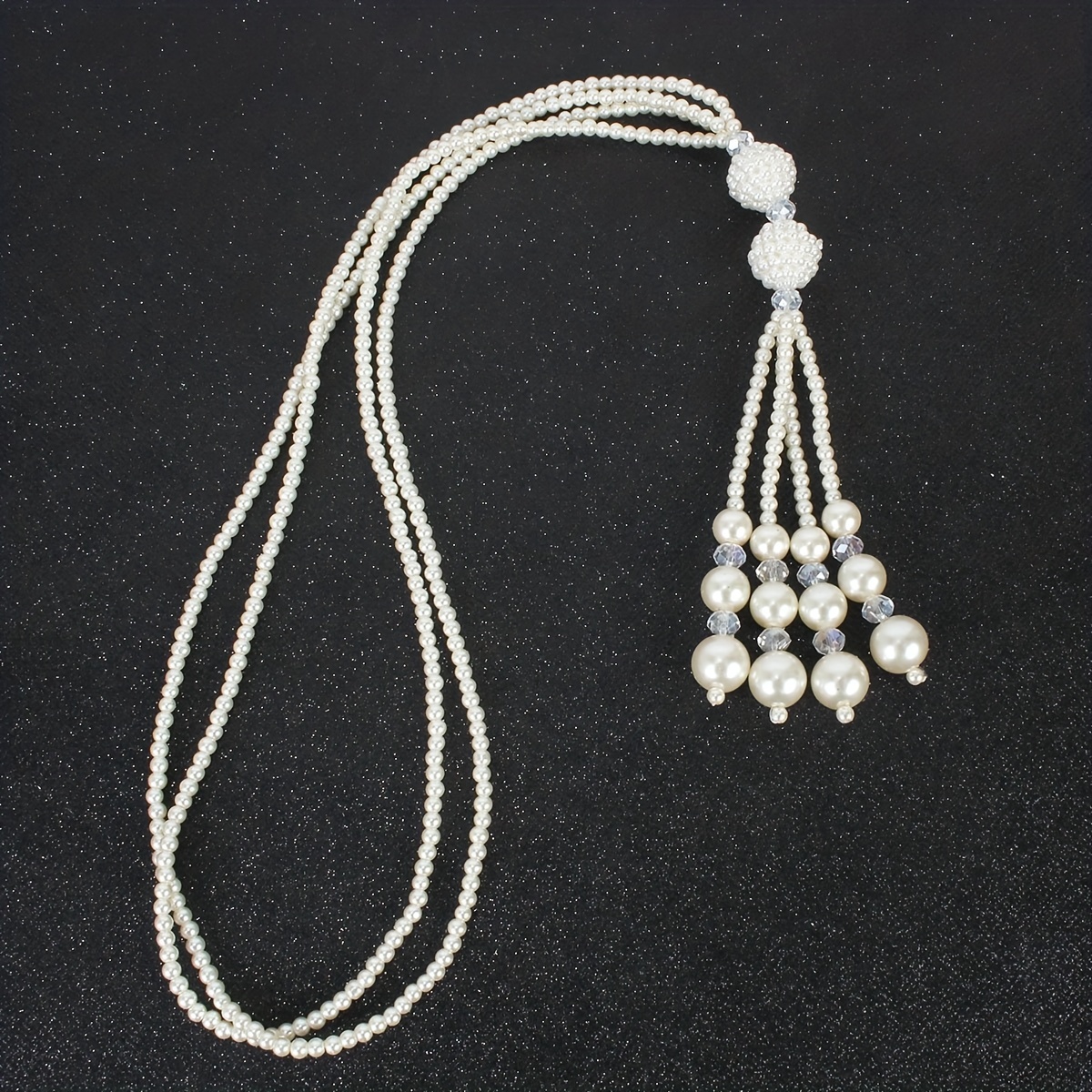 Collana Perle Uomini SwirlColor | Perle Faux Bianche, 6mm | Gioiello Unisex Elegante - Foto 3