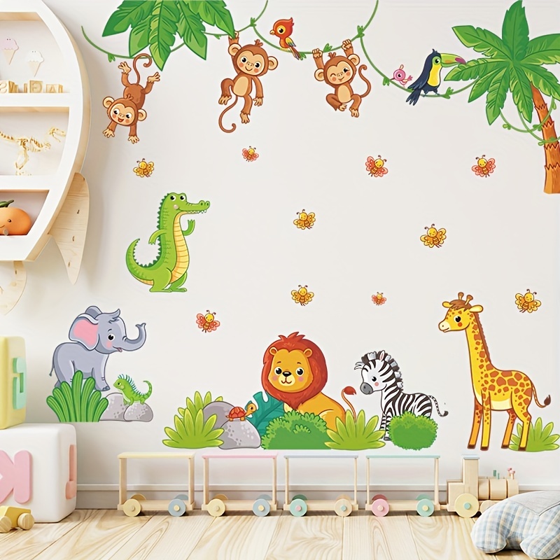 Jungle Safari Wall Decals – Peel & Stick Tree Sticker and Jungle Animal  Decals - MINI SET
