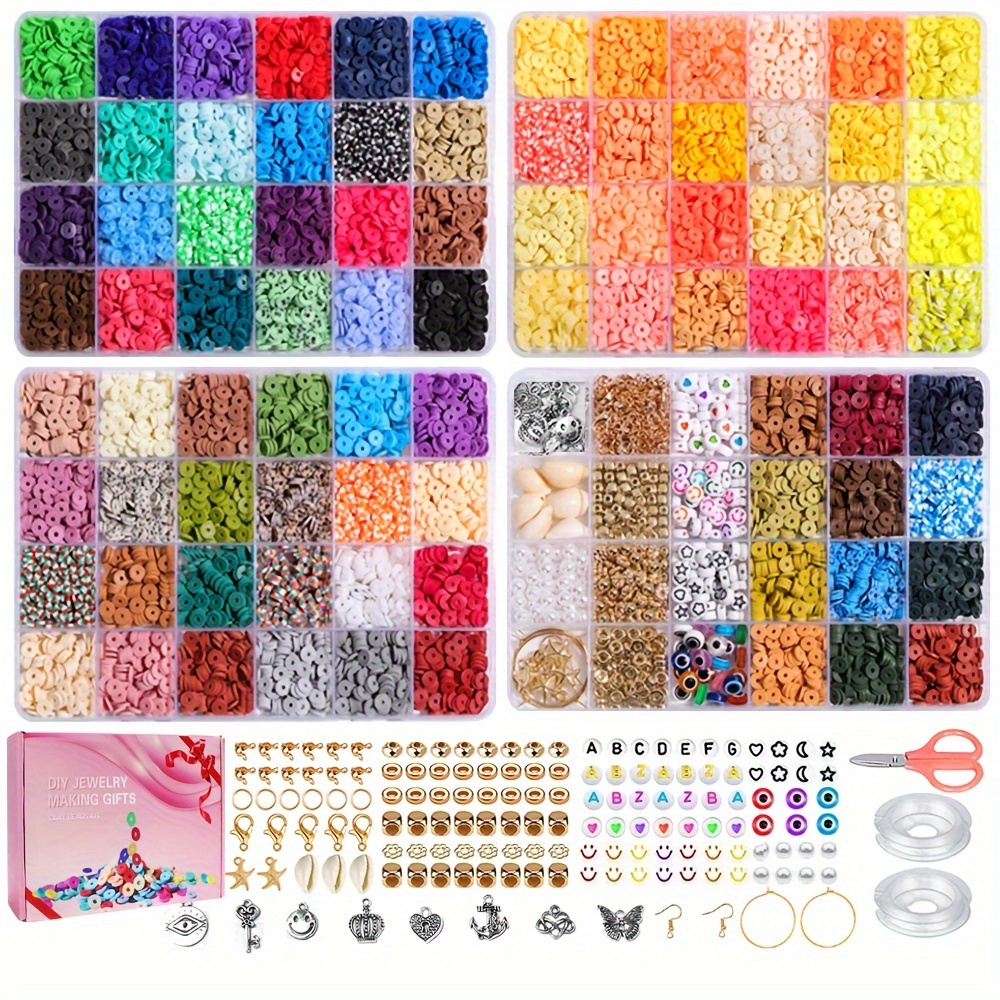 96 Colors Clay Beads Charm Bracelet Making Kit Polymer Beads - Temu