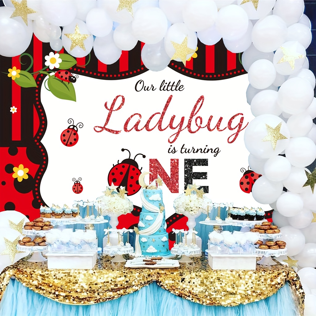 Ladybug Happy Birthday Cake Topper Little Ladybug Party Decoration Ladybug  Daisy Cake Topper for Ladybug Theme Birthday Party Baby Shower Supplies