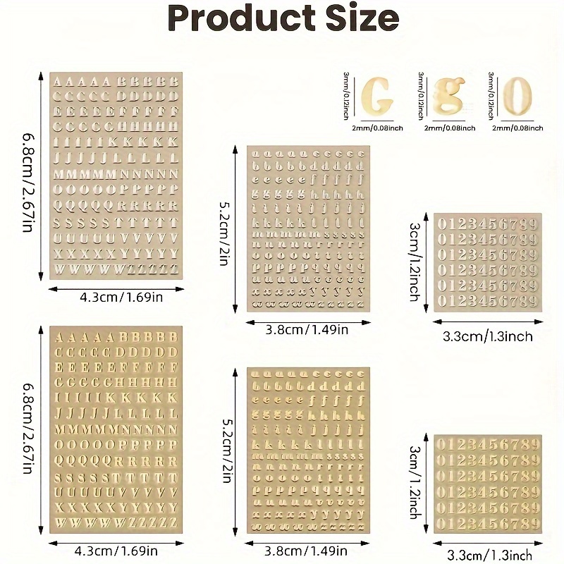 6-Pack Metal Stickers for Nail Art and DIY Projects