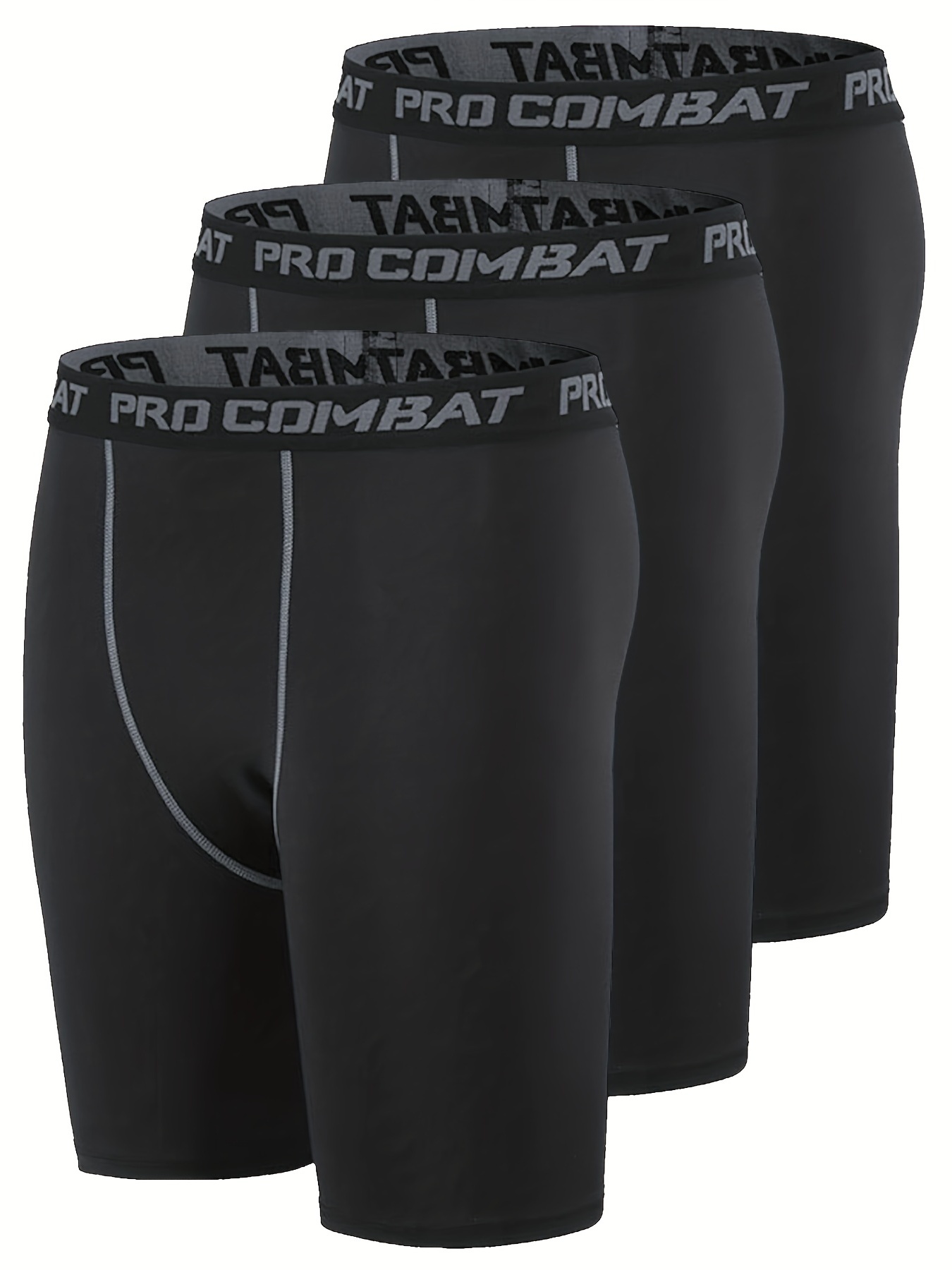 3pcs Men's Sports Running Quick Drying Boxer Briefs Underwear, Long Leg  Performance Compression Men's Underwear Panties