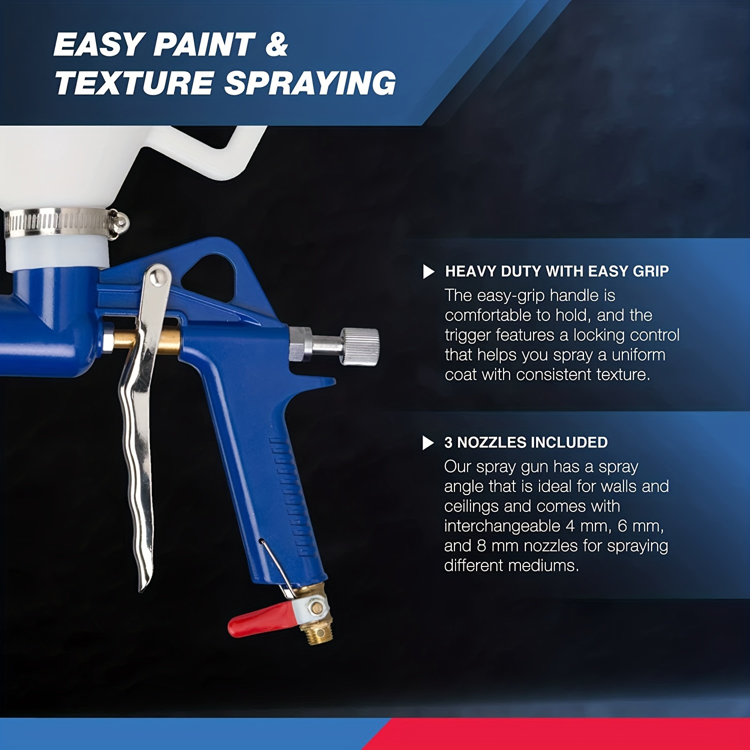 Drywall Texture Sprayer Air Texture Gun 1.5 Gallon 3 Nozzle Temu