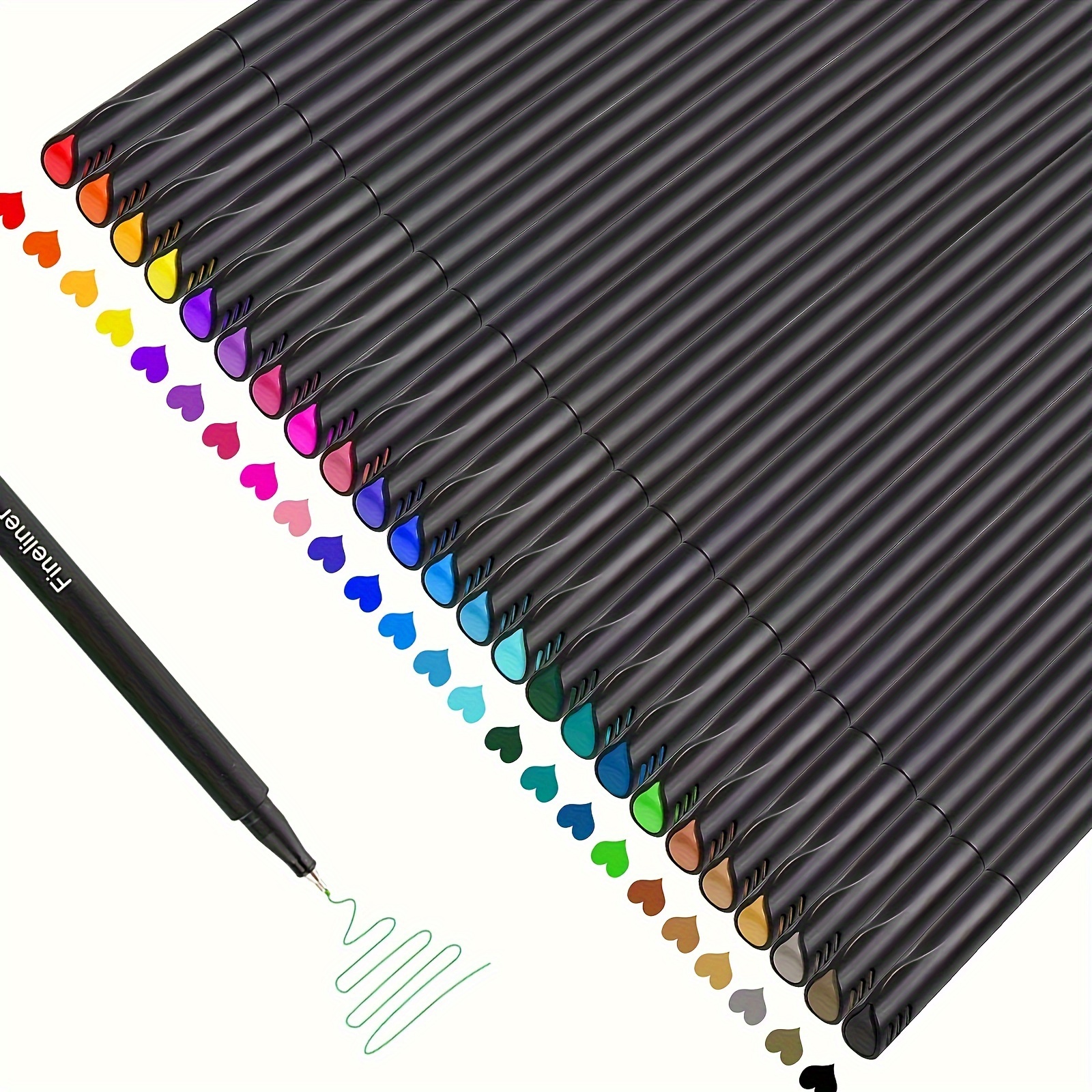 set of 24 colored pens fine