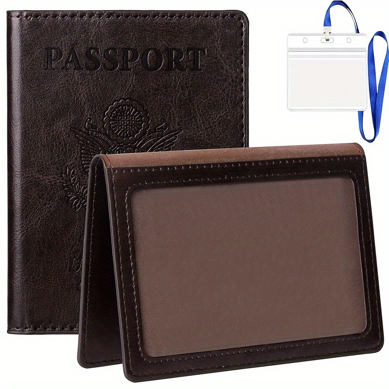Genuine Leather Passport Holder Wallet Cover for Women Men, RFID Blocking  Real Leather Passport Case with Zipper Slot,Travel Wallet Fit for Vaccine