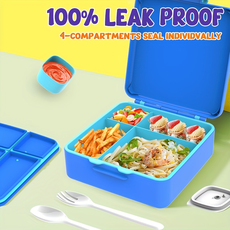 Picnic Bento Lunch Box Food Storage with 4 Compartment Leak-proof
