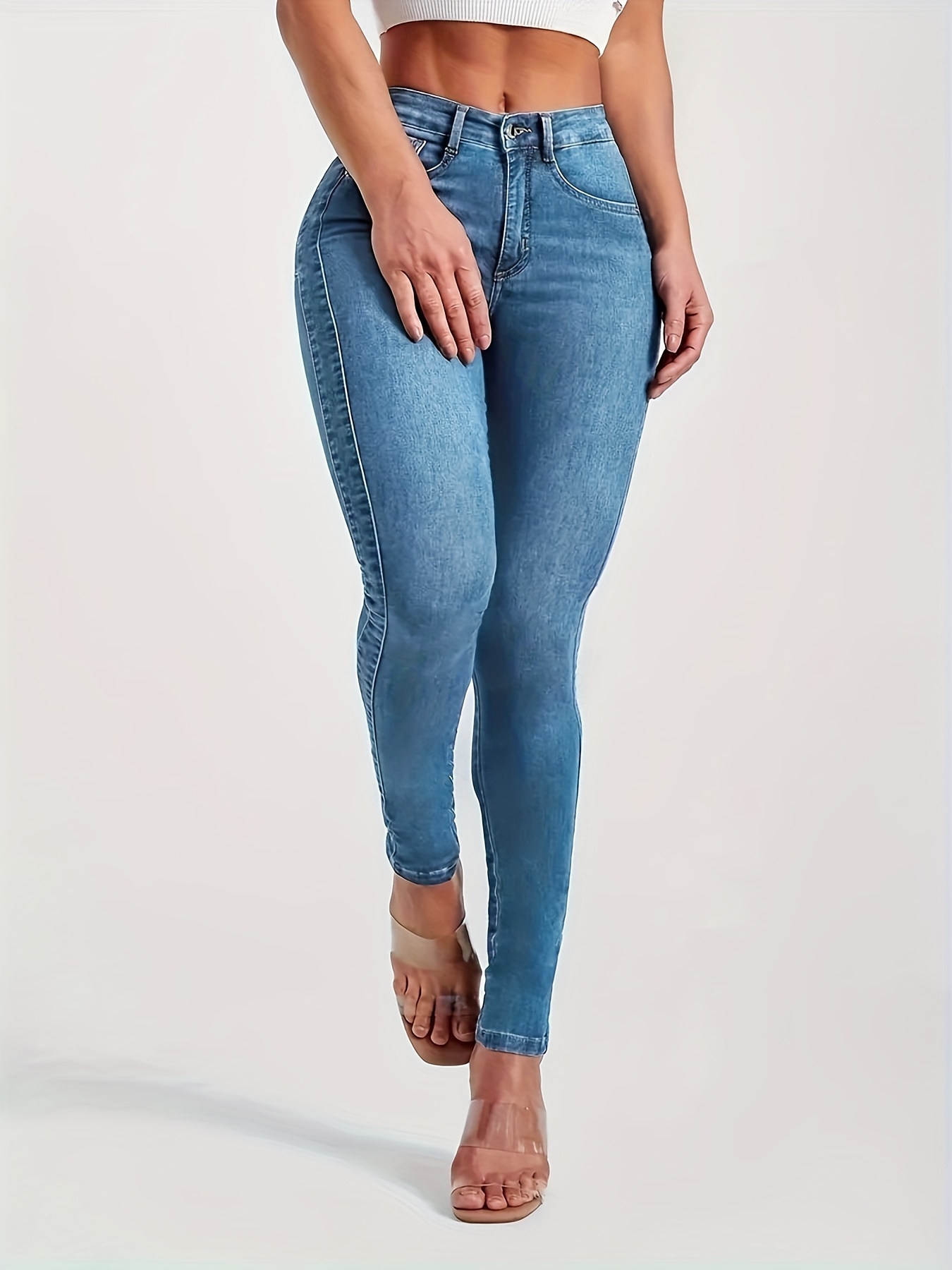 Womens Jeans Light Blue Sexy Skinny Women Jeans Stretch Butt Lift