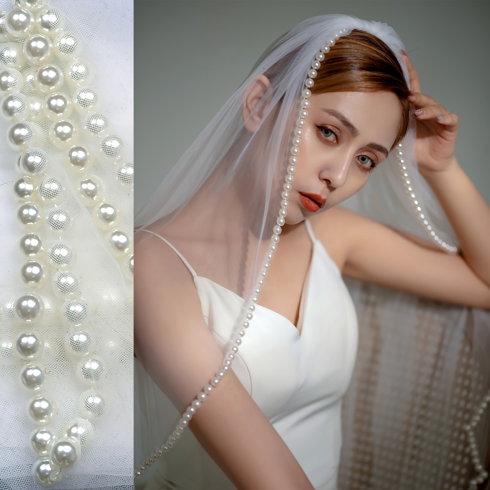 Faux Pearl Bridal Wedding Veil Head Jewelry Baroque Style - Temu