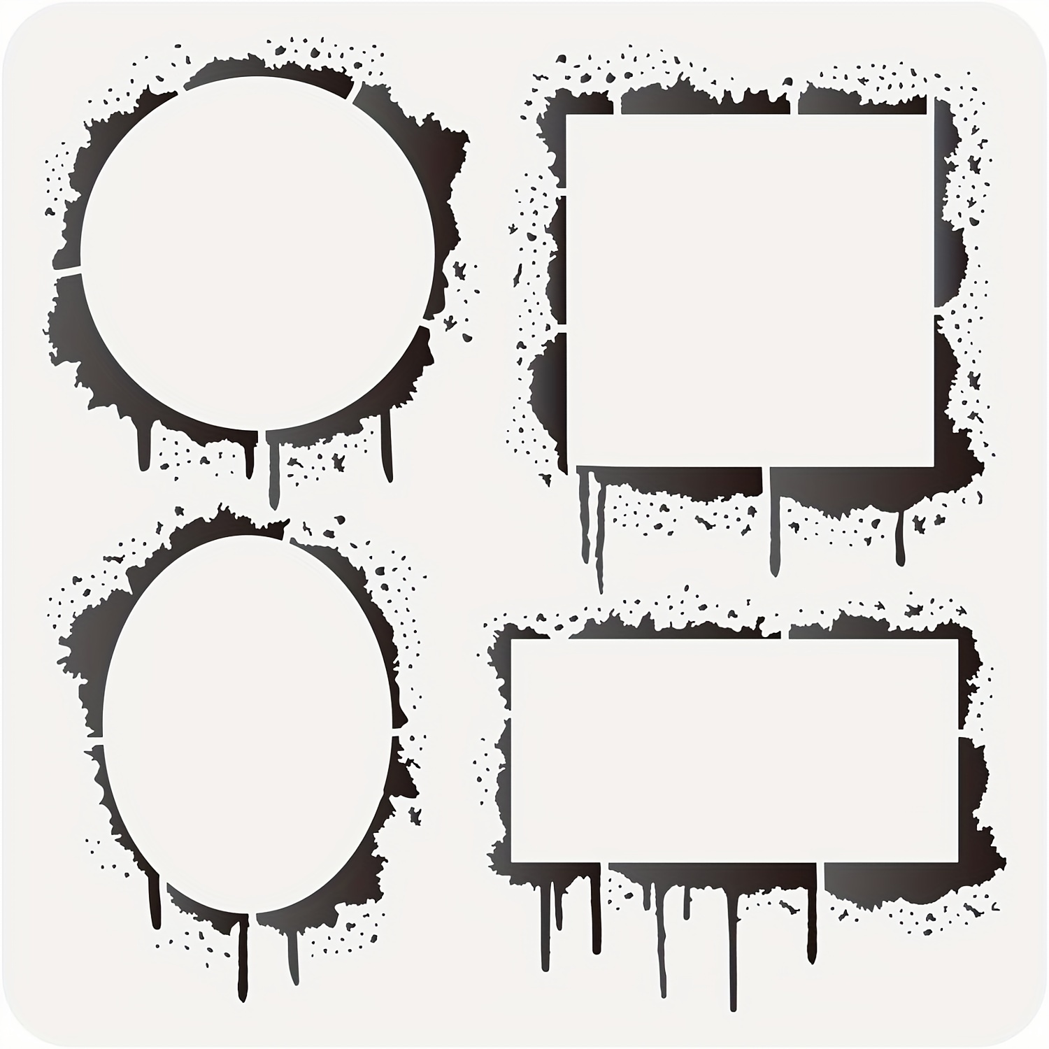 6pcs DIY Graffiti Stencils Craft Hollow Painting Stencils Hollow Drawing Templates, Size: 15x15cm