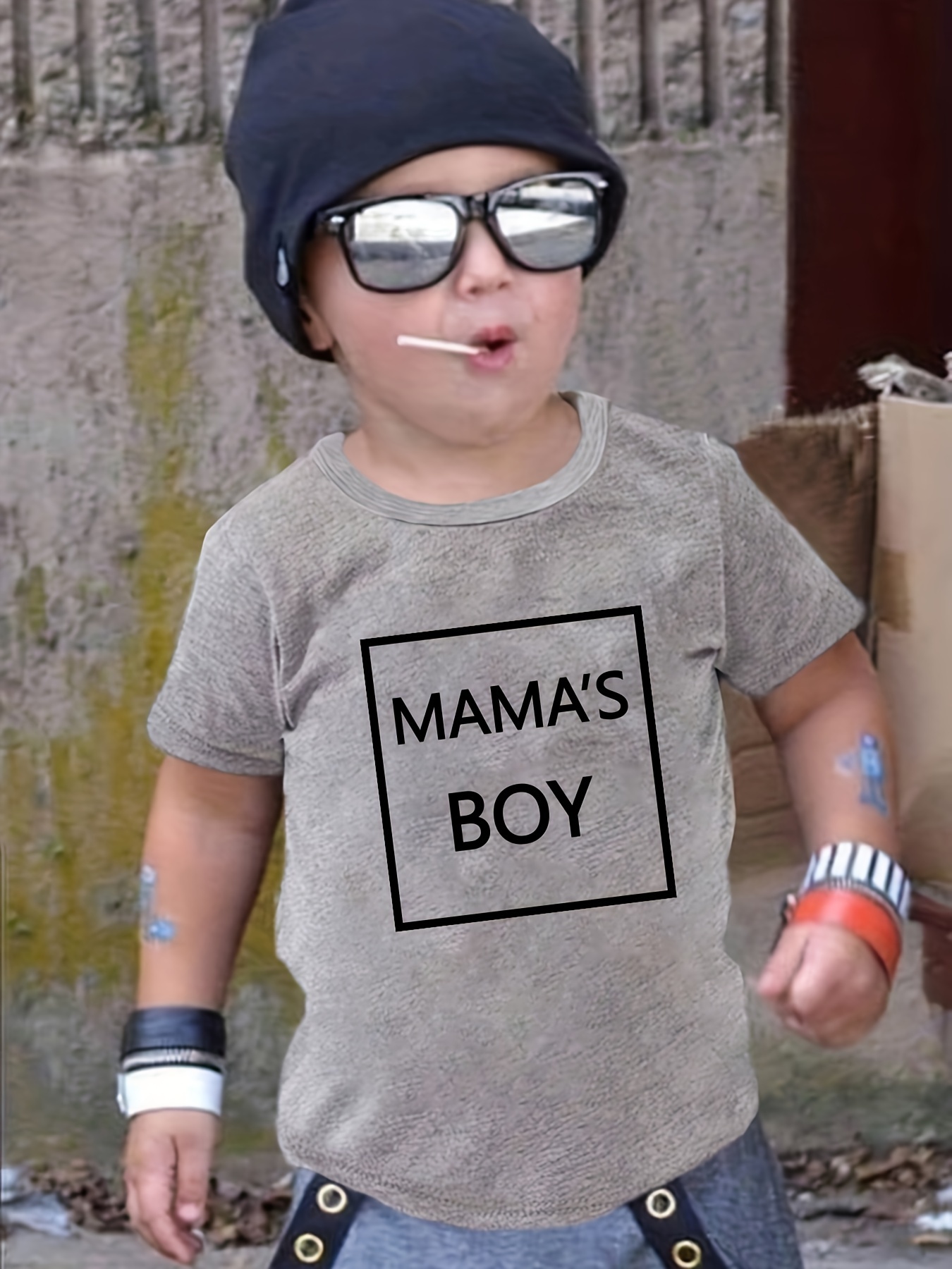 Mama s Boy T shirt jongens trendy zwart shirt met Temu