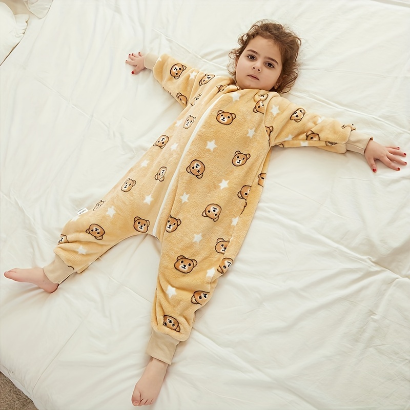 Red Owl Sac de couchage pour enfants Flanelle Vêtements rampants