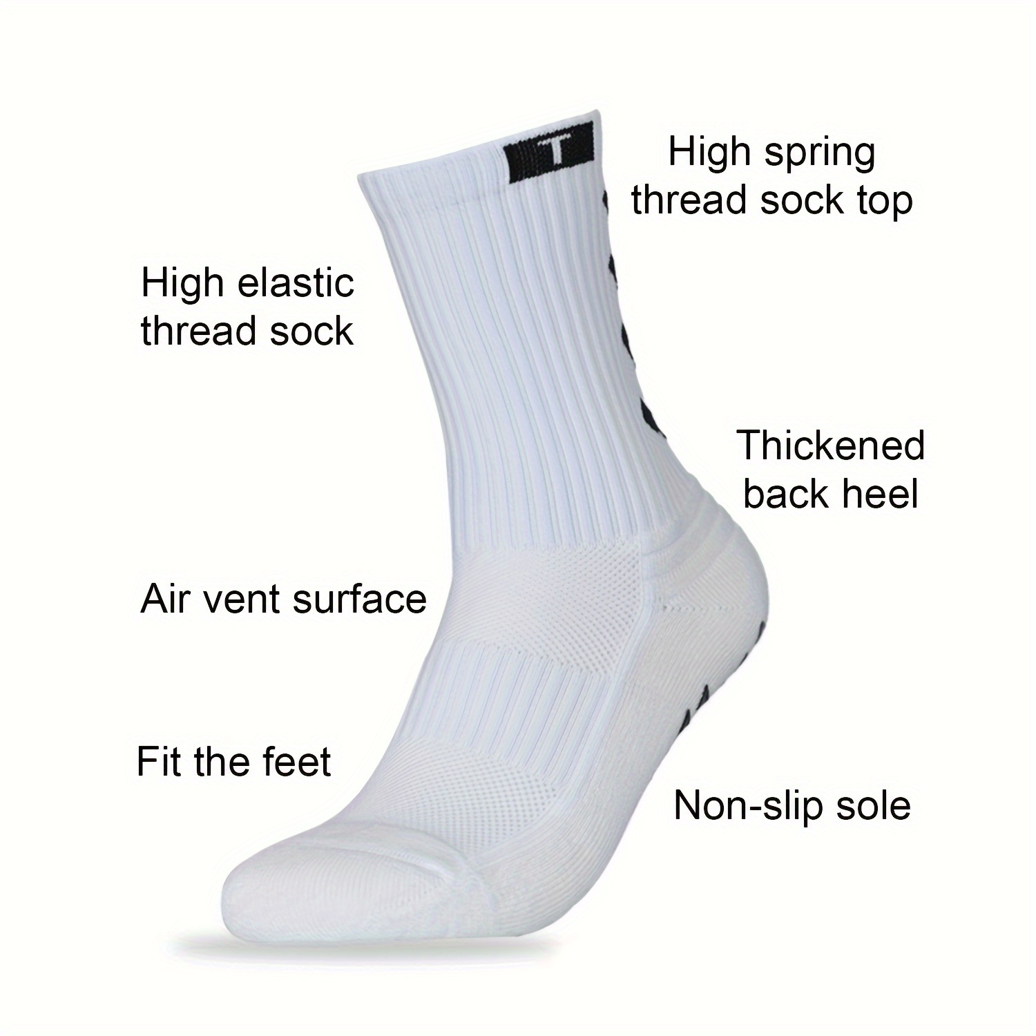 Grip Socks Non Slip Soccer Socks Men Athletic Crew Socks - Temu
