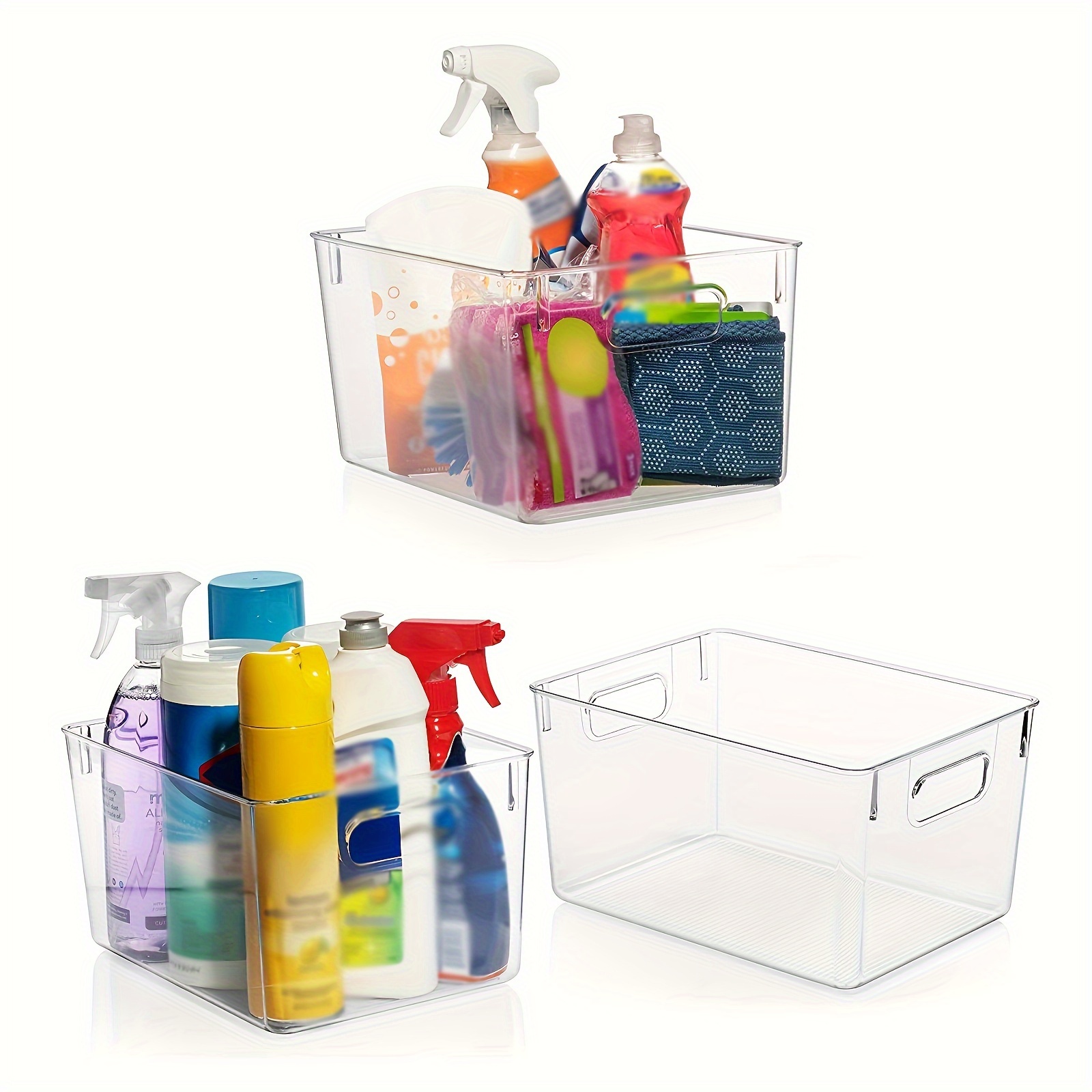 Clear Stackable Plastic Storage Bins Magnetic Attraction Lid - Temu Canada