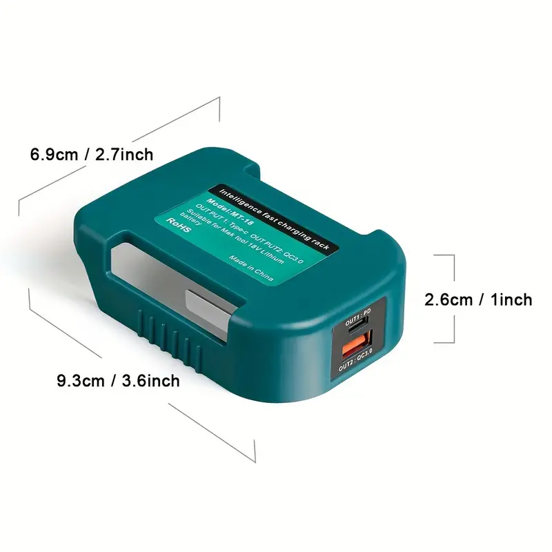Adapter With Dual Output Interface For Makita 18v 14v - Temu