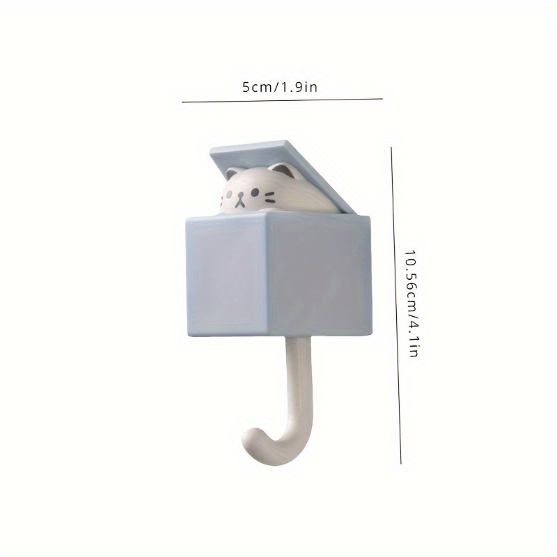 Cartoon Cat Wall Hook Wall Mounted Towel Rack Cute Storage - Temu