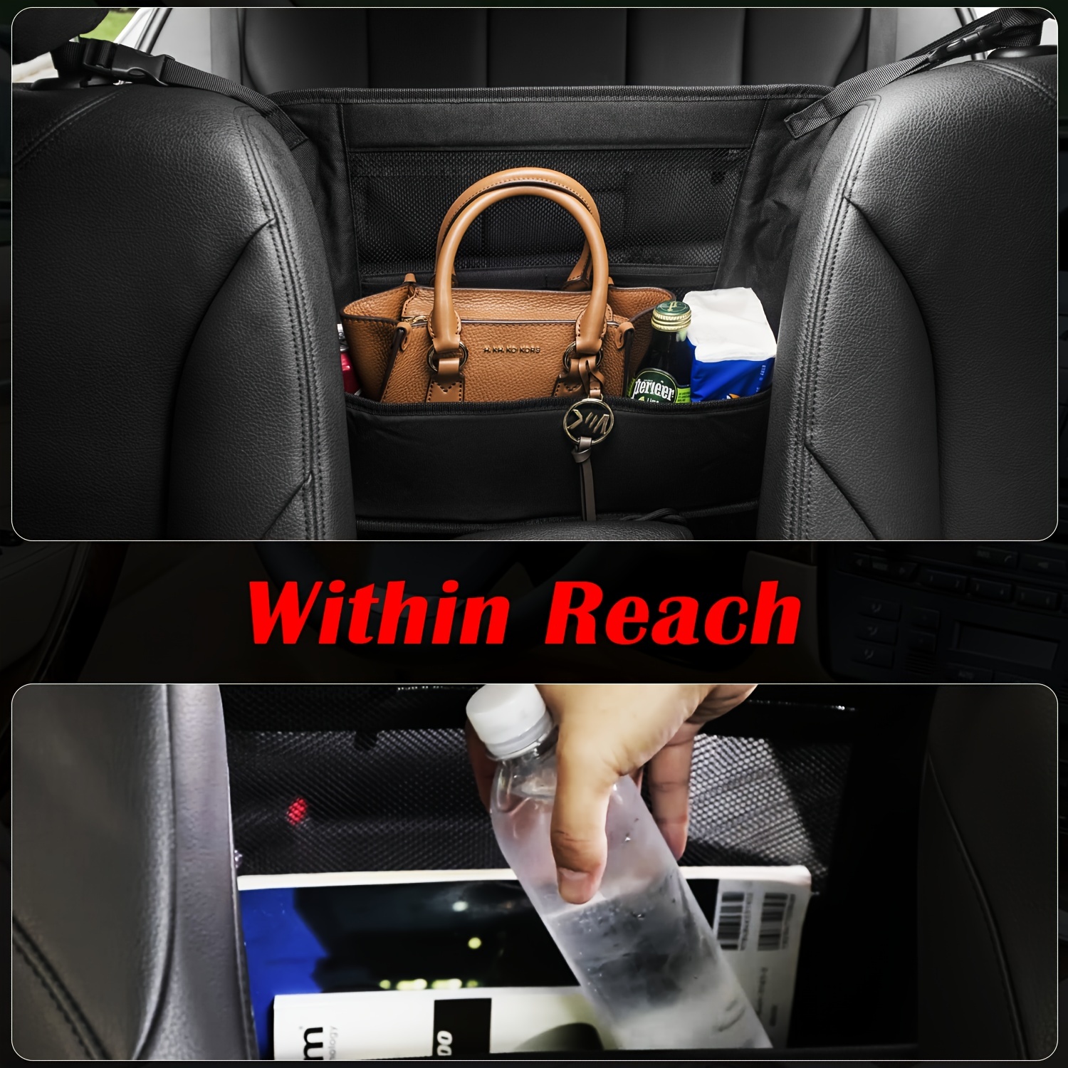 Large Capacity Car Seat Mesh Bag Dog Bag Between Handbag - Temu