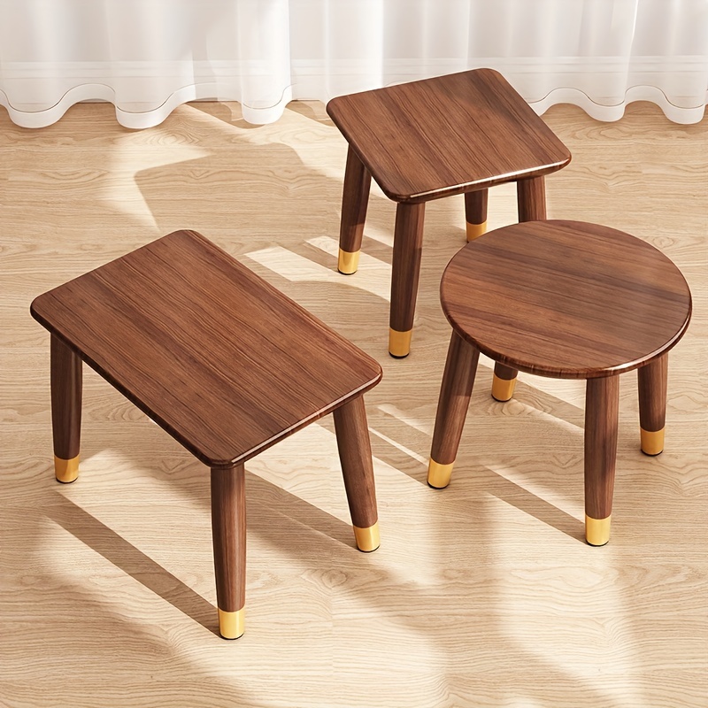 add a touch of elegance to your home with this walnut oak small stool