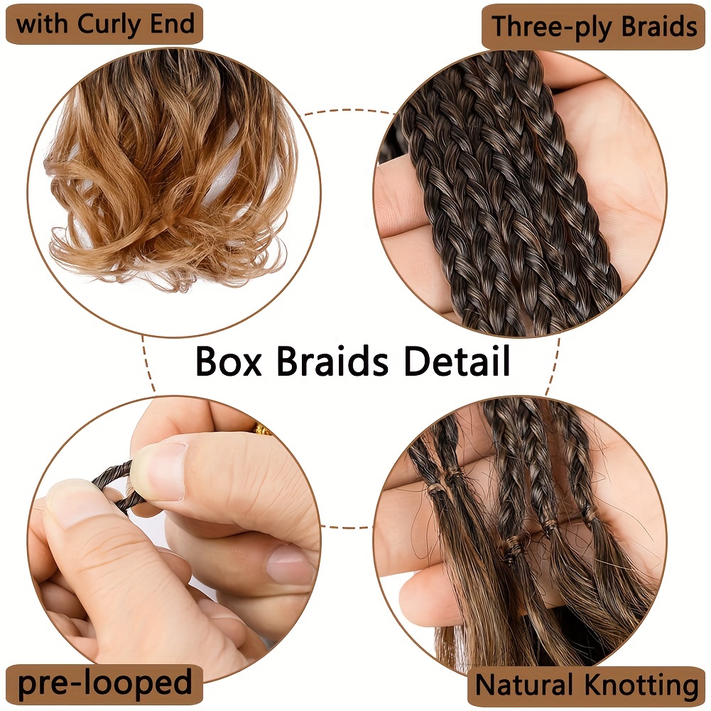 Long Braids Curly Ends Crochet Hair Extensions 35 1pack 8pack