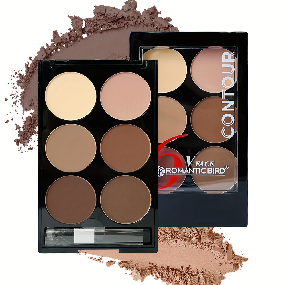 6-Color Contouring Powder Palette with Brush